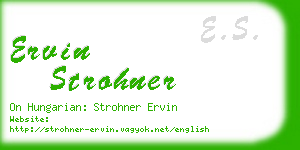 ervin strohner business card